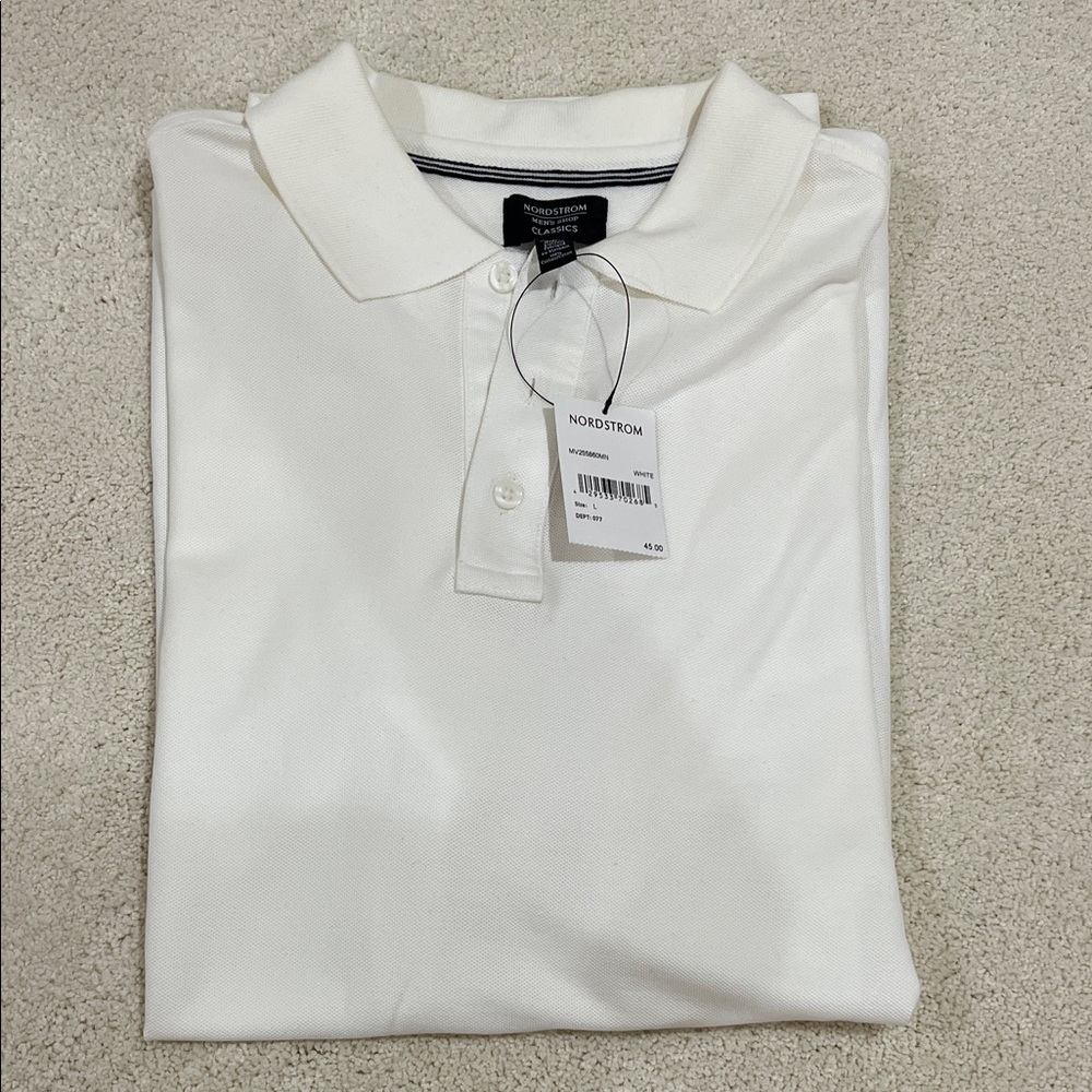 NWT Nordstrom Men's Classic White Polo Shirt